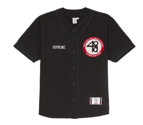 Supreme 40 Acres Twill Baseball Jersey Black