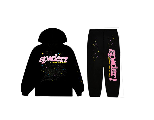 SP5DER BLACK P*NK V2 SWEATSUIT