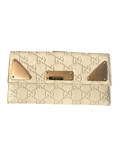 Preowned Gucci Embossed GG Pattern Leather Wallet