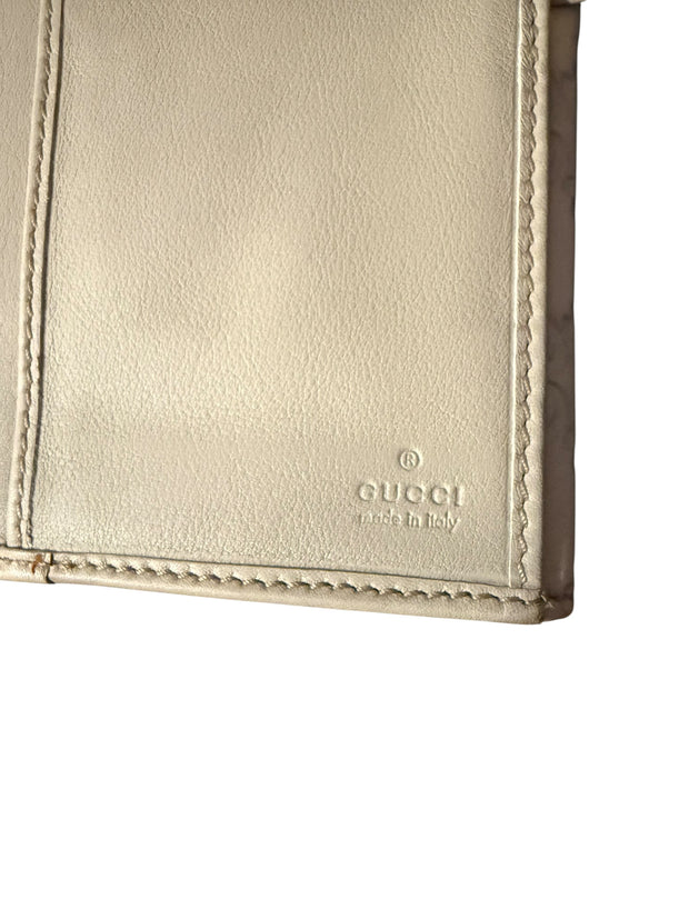 Preowned Gucci Embossed GG Pattern Leather Wallet