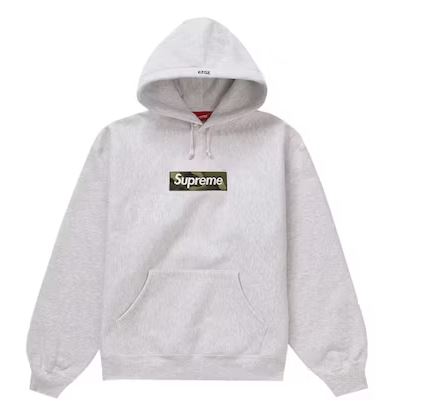 SUPREME BOX LOGO ASH GREY HOODIE