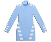 Adidas Ivy Park 1/2 Zip Latex Dress Light Blue/White
