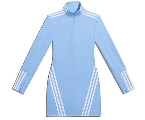 Adidas Ivy Park 1/2 Zip Latex Dress Light Blue/White