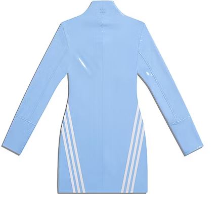 Adidas Ivy Park 1/2 Zip Latex Dress Light Blue/White