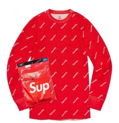 SUPREME®/HANES® THERMAL SET RED LOGOS