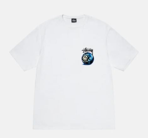 Stussy x Born X Raised 8 Ball Tee 'White'